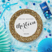 Glitter 13th Birthday Papieren Bordje (Feest)