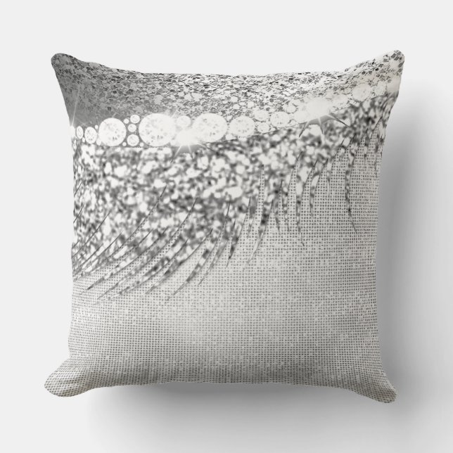 Glitter 16th Makeup Artist Bride Lash Gray Spark Kussen (Voorkant)