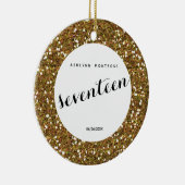Glitter 17th Birthday, op maat gemaakt Keramisch Ornament (Rechts)