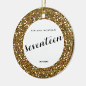 Glitter 17th Birthday, op maat gemaakt Keramisch Ornament (Links)