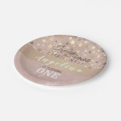 Glitter 1st Birthday Papieren Bordje (Gekanteld)