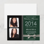 Glitter 2014 Diamond Glam Double Photo Afstuderen Kaart (Voorkant / Achterkant)