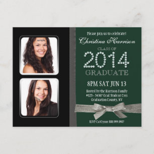 Glitter 2014 Diamond Glam Double Photo Afstuderen Kaart