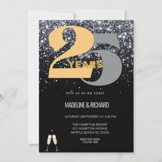 Glitter 25e Jubileumviering Kaart (Voorkant)
