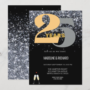 Glitter 25e Zilveren Jubileumviering Kaart