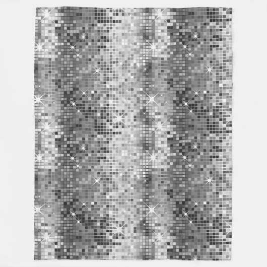 Glitter 2 van het witte en grijze Retro van de Dis Fleece Deken (Voorkant)