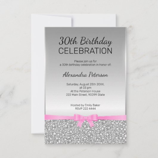 Glitter 30th Birthday Kaart (Voorkant)