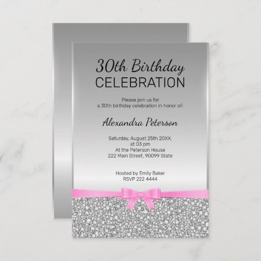 Glitter 30th Birthday Kaart (Voorkant / Achterkant)