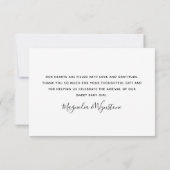 Glitter 3 Foto Collage New Baby Bedankkaart (Achterkant)