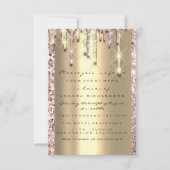 Glitter 3D Drips Roze Bruids Sweet 16de Goud Kaart (Voorkant)