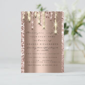 Glitter 3D Druppels Roze Bruids Sweet 16de Fonkele Kaart (Staand voorkant)