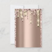 Glitter 3D Druppels Roze Bruids Sweet 16de Fonkele Kaart (Achterkant)