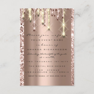 Glitter 3D Druppels Roze Bruids Sweet 16de Fonkele Kaart