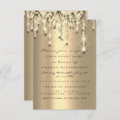 Glitter 3D Effect Vrijgezellenfeest Sweet 16th Gol Kaart (Voorkant / Achterkant)