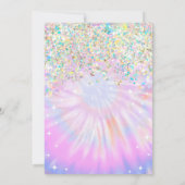 Glitter 3e verjaardagsuitnodiging Fonkelende Drie Kaart (Achterkant)