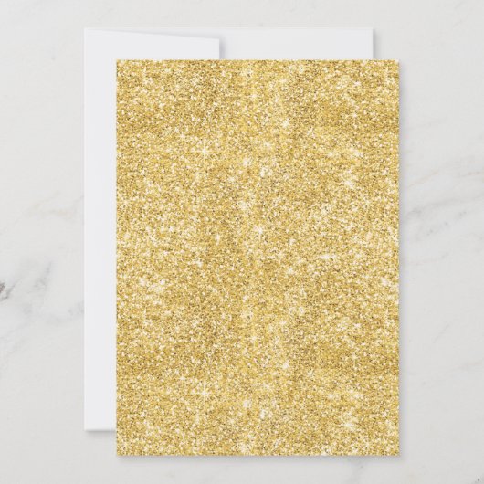 Glitter 40th Birthday Party (Gold & Blush Holiday) Kaart (Achterkant)