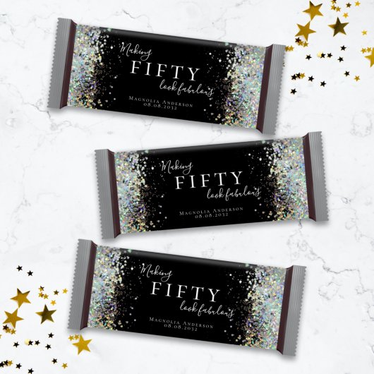Glitter 50th Birthday Favor Snoep Bar Wrapper
