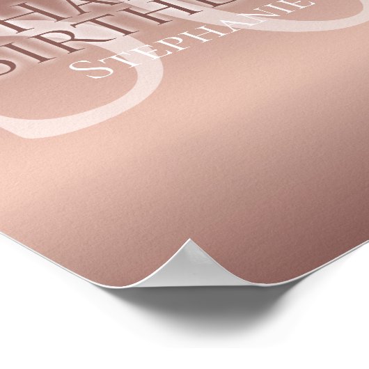 Glitter 50th Pink Birthday Party Poster (Hoek)