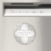 Glitter 60th Diamond Bruiloft Jubileum Magnet (Insitu (Vaatwasser))