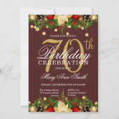 Glitter 70th Birthday Kaart (Voorkant)