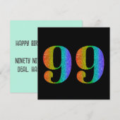 Glitter 99th Verjaardag Custom Gesimuleerde Glitte Feestdagenkaart (Voorkant / Achterkant)