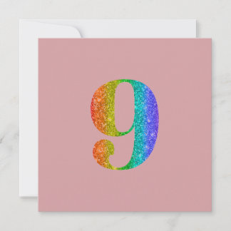 Glitter 9e verjaardag aangepaste gesimuleerde glit feestdagenkaart