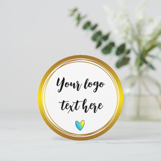 Glitter Aangepaste Logo gouden ringloop Glitter Kaart (Staand voorkant)