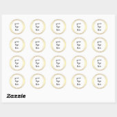 Glitter Aangepaste Logo gouden ringloop Glitter Ronde Sticker (Vel)