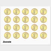 Glitter Aangepaste Logo gouden ringloop Glitter Ronde Sticker (Vel)