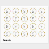 Glitter Aangepaste Logo gouden ringloop Glitter Ronde Sticker (Vel)