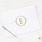 Glitter Aangepaste Logo gouden ringloop Glitter Ronde Sticker (Envelop)