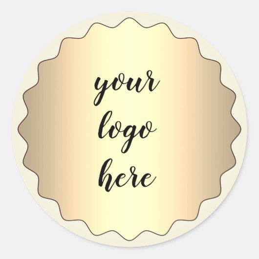 Glitter Aangepaste Logo gouden ringloop Glitter Ronde Sticker (Voorkant)