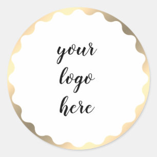Glitter Aangepaste Logo gouden ringloop Glitter Ronde Sticker