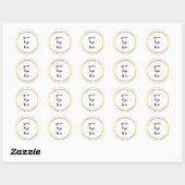 Glitter Aangepaste Logo gouden ringloop Glitter Ronde Sticker (Vel)