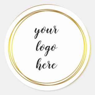 Glitter Aangepaste Logo gouden ringloop Glitter Ronde Sticker