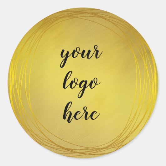 Glitter Aangepaste Logo gouden ringloop Glitter Ronde Sticker (Voorkant)