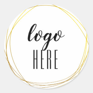 Glitter Aangepaste Logo gouden ringloop Glitter Ronde Sticker