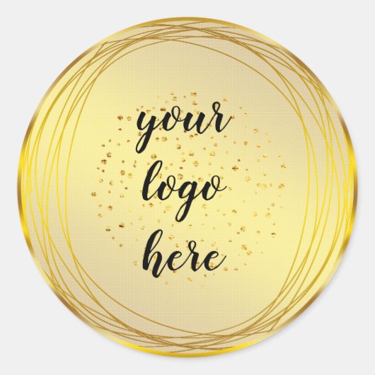 Glitter Aangepaste Logo gouden ringloop Glitter Ronde Sticker (Voorkant)