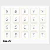 Glitter Aangepaste Logo gouden ringloop Glitter Vierkante Sticker (Vel)