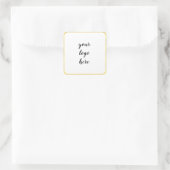 Glitter Aangepaste Logo gouden ringloop Glitter Vierkante Sticker (Tas)