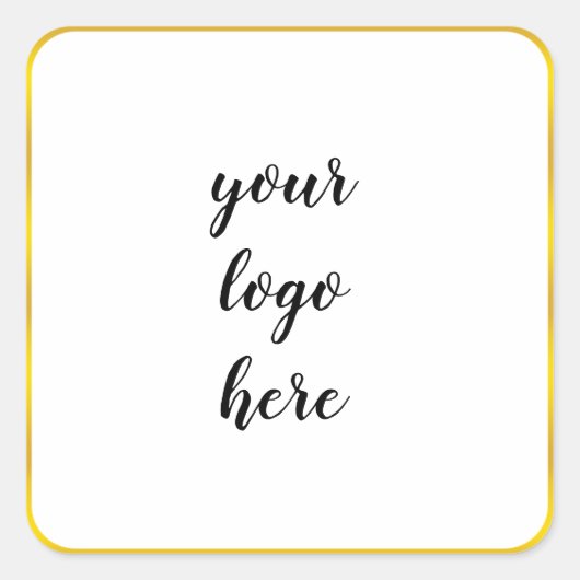 Glitter Aangepaste Logo gouden ringloop Glitter Vierkante Sticker (Voorkant)