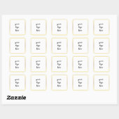 Glitter Aangepaste Logo gouden ringloop Glitter Vierkante Sticker (Vel)