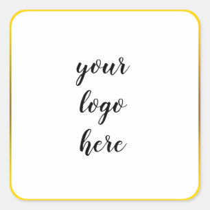 Glitter Aangepaste Logo gouden ringloop Glitter Vierkante Sticker