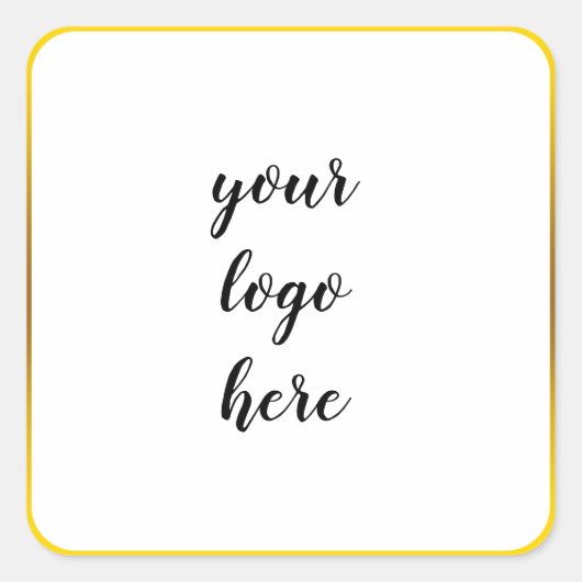 Glitter Aangepaste Logo gouden ringloop Glitter Vierkante Sticker (Voorkant)