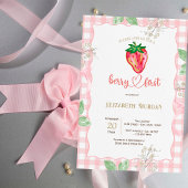 Glitter Aardbei Lijst Plaid Baby shower Kaart