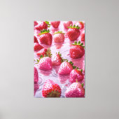 Glitter aardbeien Stretched Canvas Print (Voorkant)