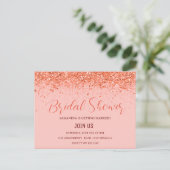 Glitter abstract - bruids doucheuitnodiging uitnodiging briefkaart (Staand voorkant)