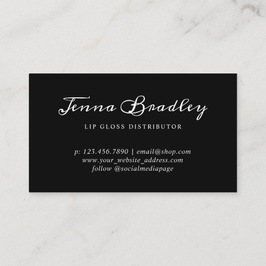 Glitter Abstract Makeup Lip Glanzend Stijlvol beel Visitekaartje (Achterkant)