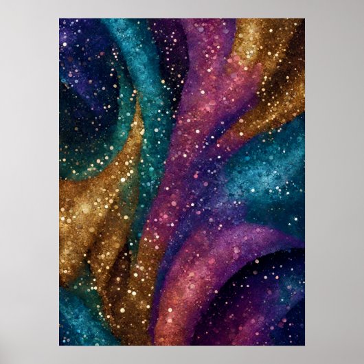 Glitter Abstract roze kunst Poster (Voorkant)