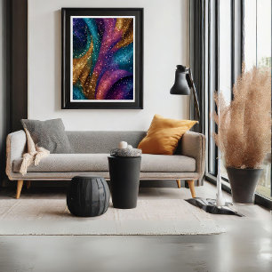 Glitter Abstract roze kunst Poster
